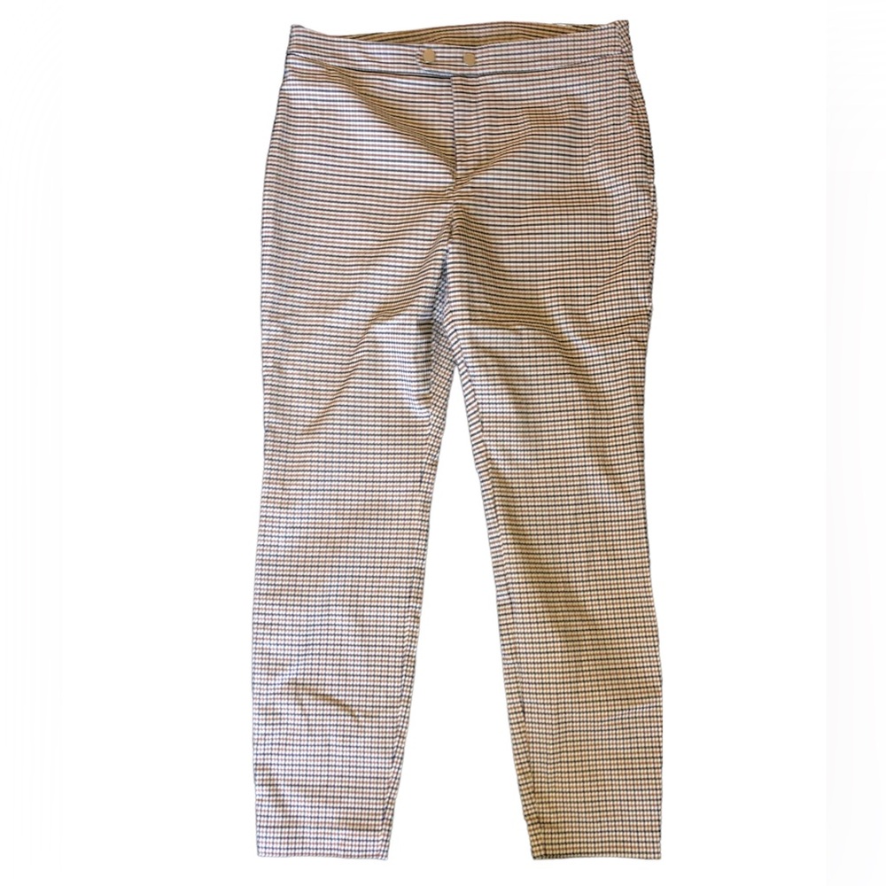 Plaid Straight Leg Trousers - Size 16